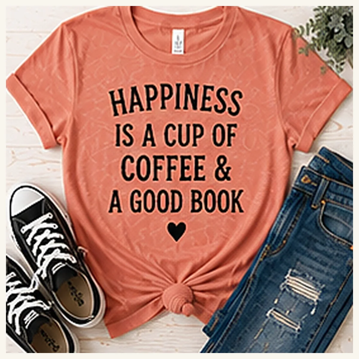 Happiness Coffee Good Book Tee — Happiness Coffee Good Book graphic