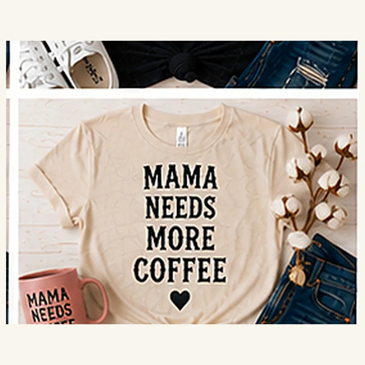 Mama Needs More Coffee Tee — Mama Needs More Coffee graphic