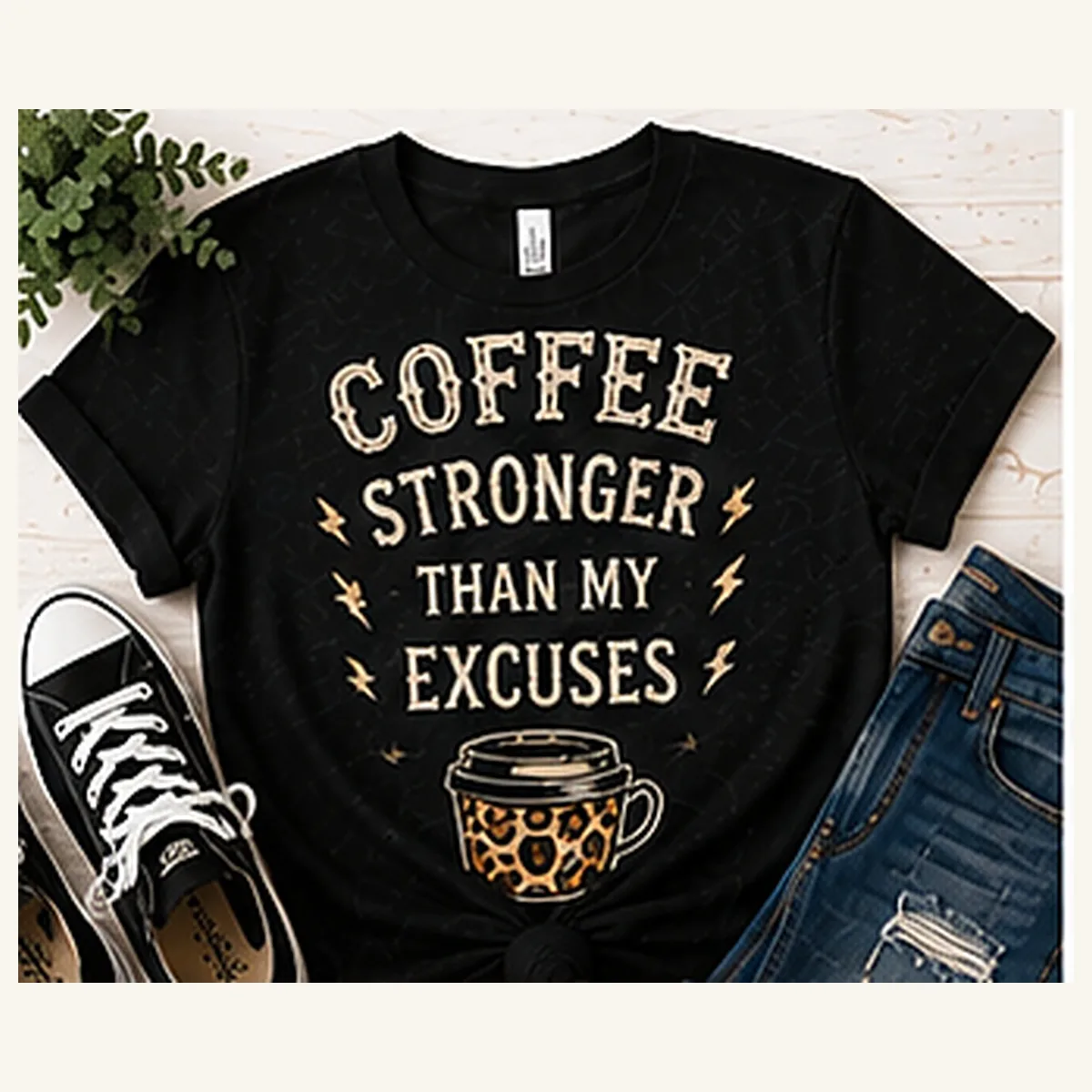 Coffee Stronger Than My Excuses Tee — Coffee Stronger Than My Excuses graphic