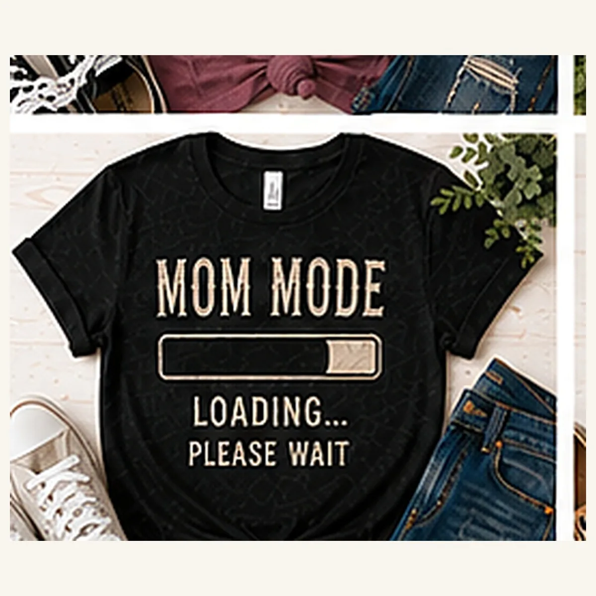 Mom Mode Loading Tee — Mom Mode Loading graphic