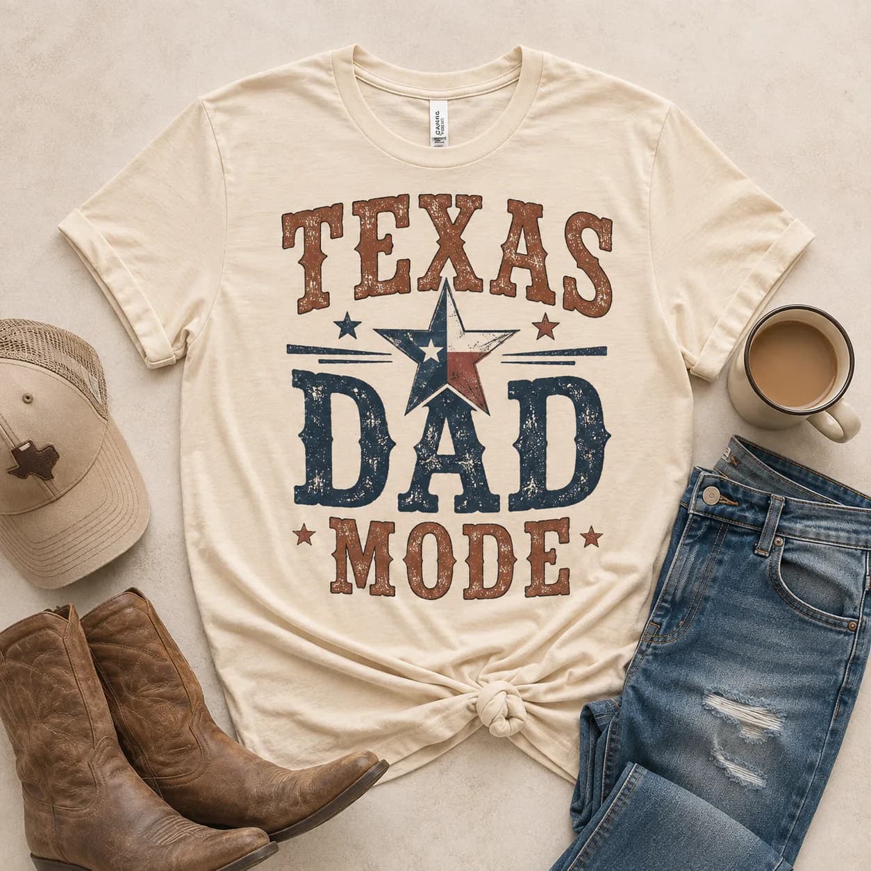 Texas Dad Mode Tee (2) — Texas Dad Mode graphic