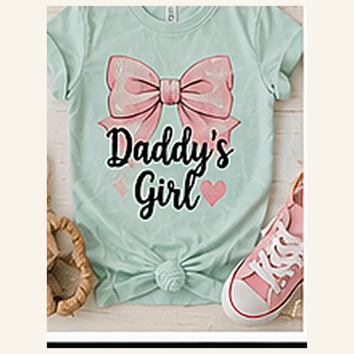 Daddy's Girl Bow Kids Tee — Daddy's Girl Bow graphic