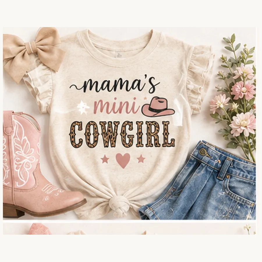 Mama's Mini Cowgirl Kids Tee — Mama's Mini Cowgirl graphic