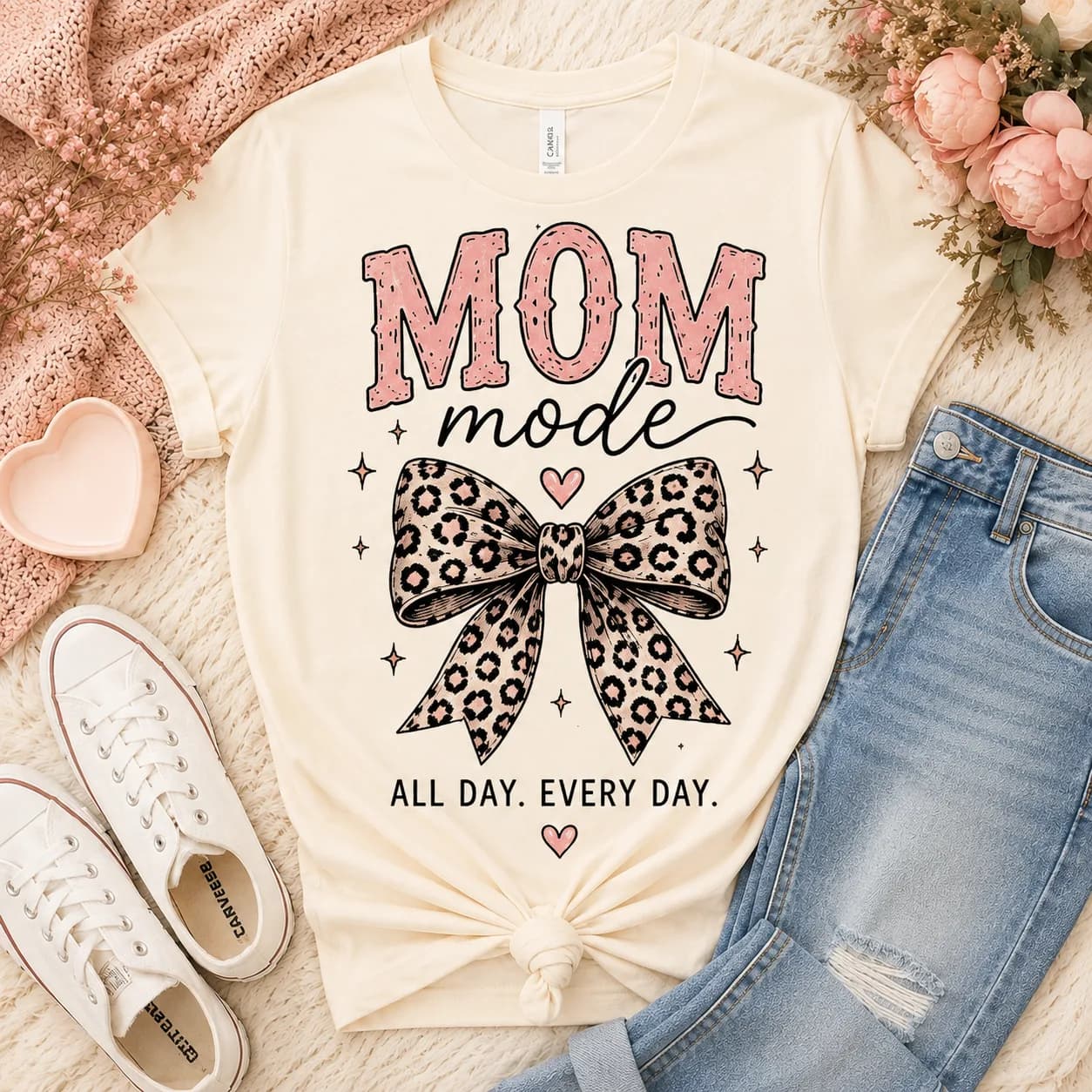 Mom Mode All Day Every Day Tee — Mom Mode All Day Every Day graphic