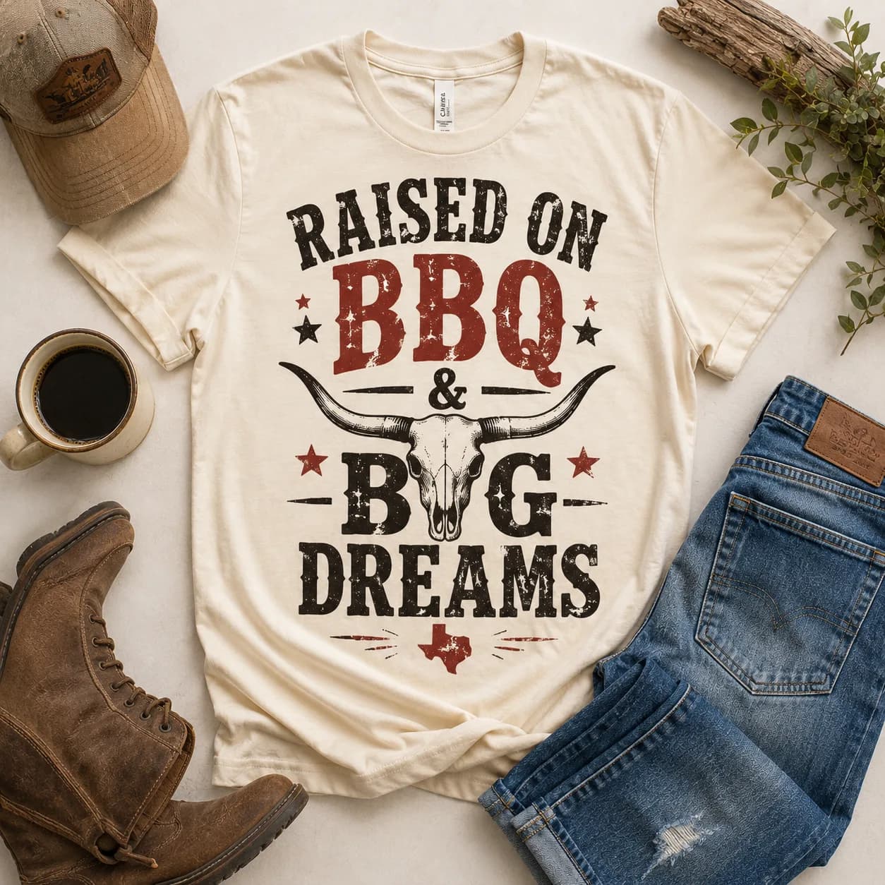 Raised on BBQ & Big Dreams Tee (2) — Raised on BBQ & Big Dreams graphic