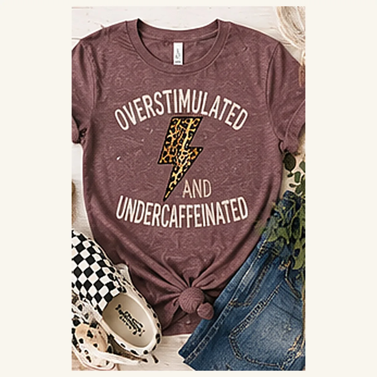 Overstimulated and Undercaffeinated Tee — Overstimulated and Undercaffeinated graphic