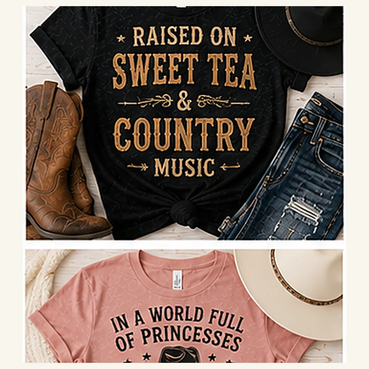 Raised on Sweet Tea Country Music Tee — Raised on Sweet Tea Country Music graphic