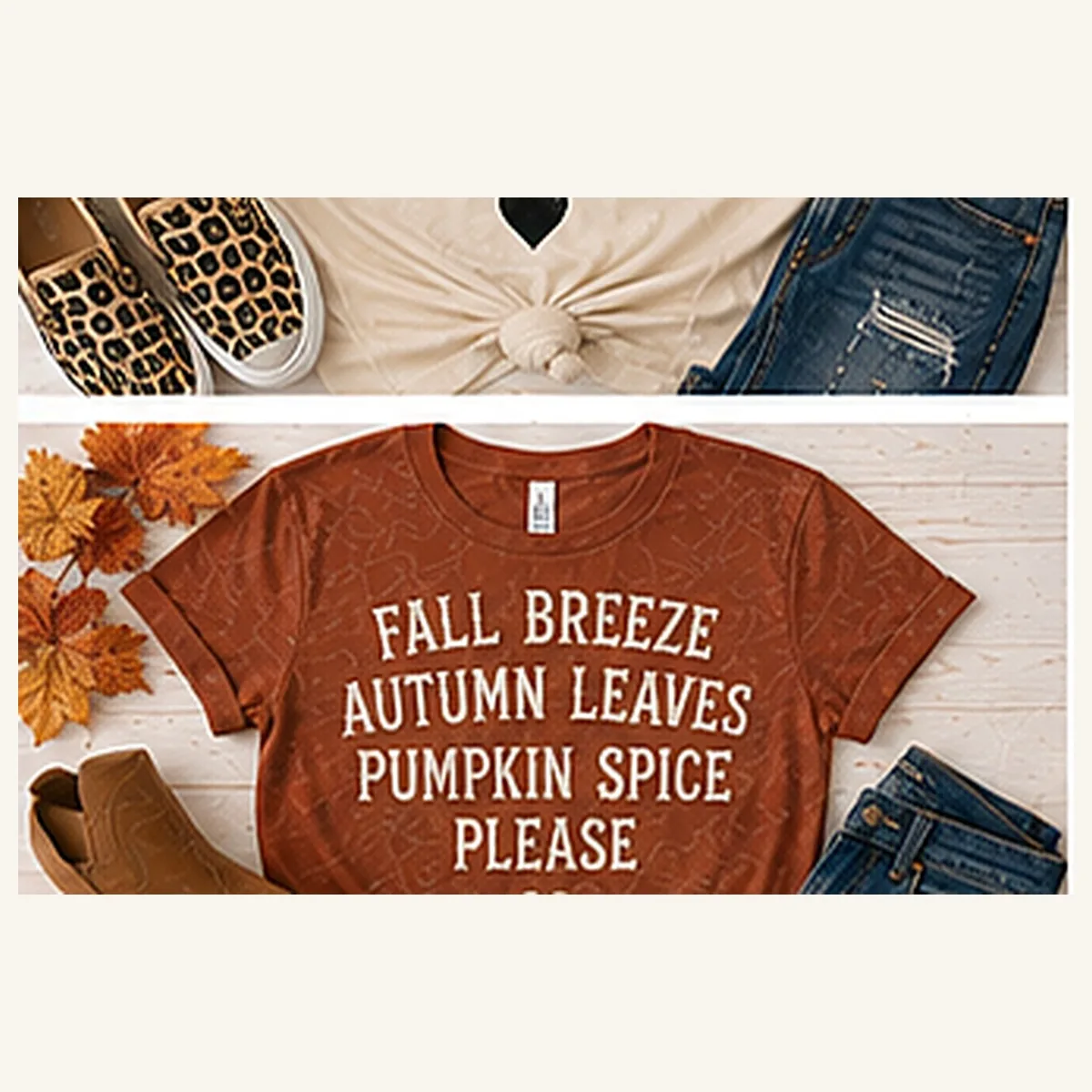 Fall Breeze Autumn Leaves Pumpkin Spice Tee — Fall Breeze Autumn Leaves Pumpkin Spice graphic