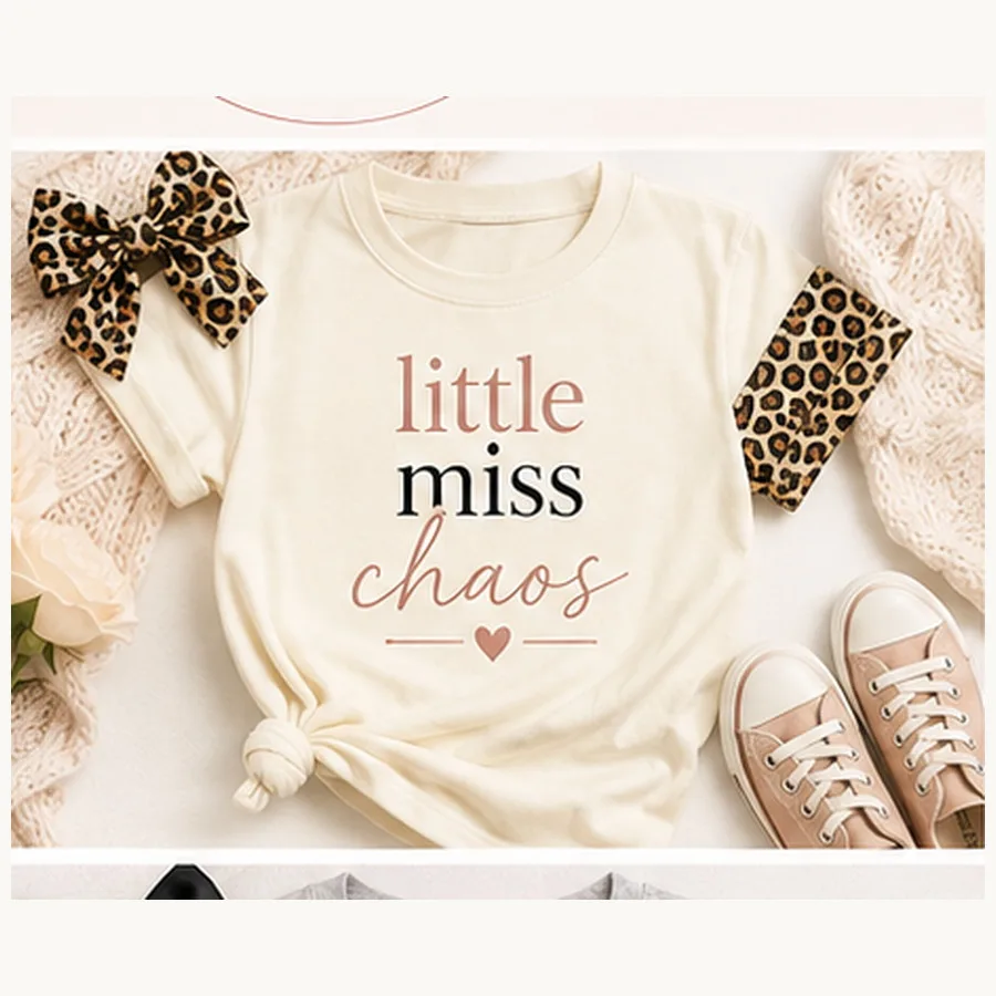 Little Miss Chaos Kids Tee — Little Miss Chaos graphic