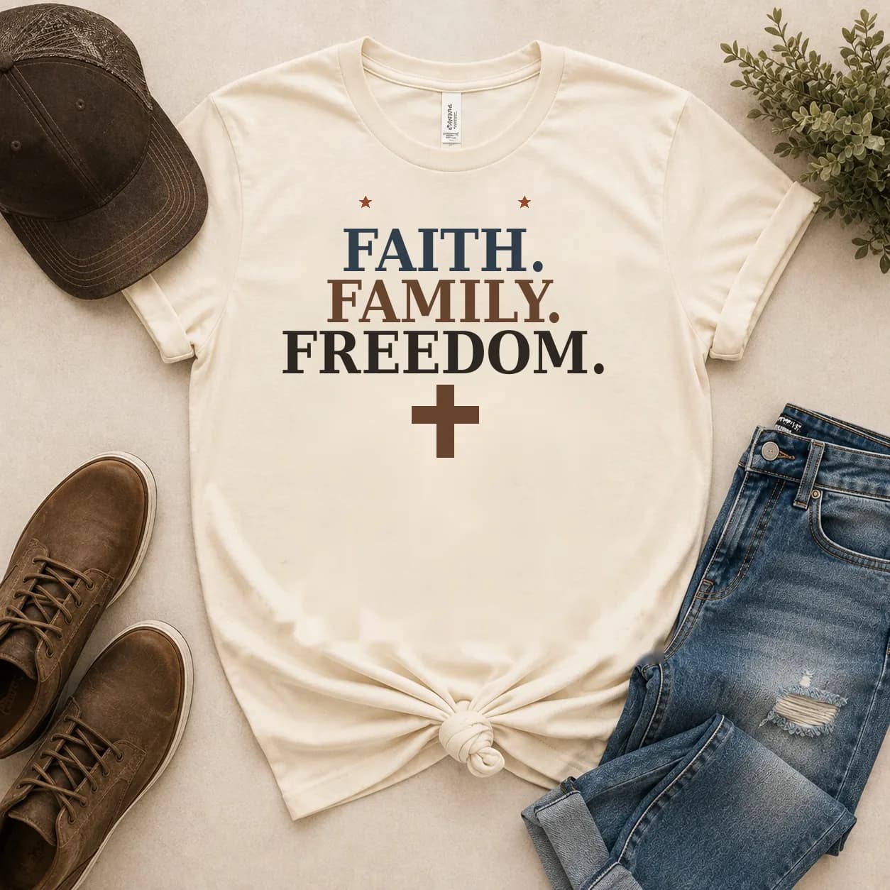 Faith Family Freedom Tee — Faith Family Freedom graphic