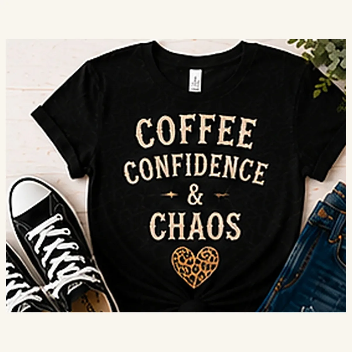 Coffee Confidence Chaos Tee — Coffee Confidence Chaos graphic
