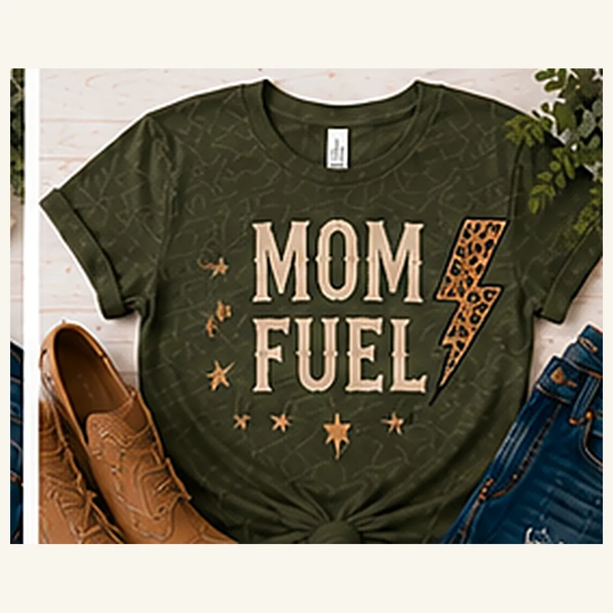 Mom Fuel Lightning Tee — Mom Fuel Lightning graphic