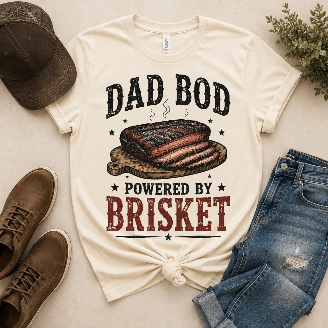 Dad Bod Powered by Brisket Tee — Dad Bod Powered by Brisket graphic