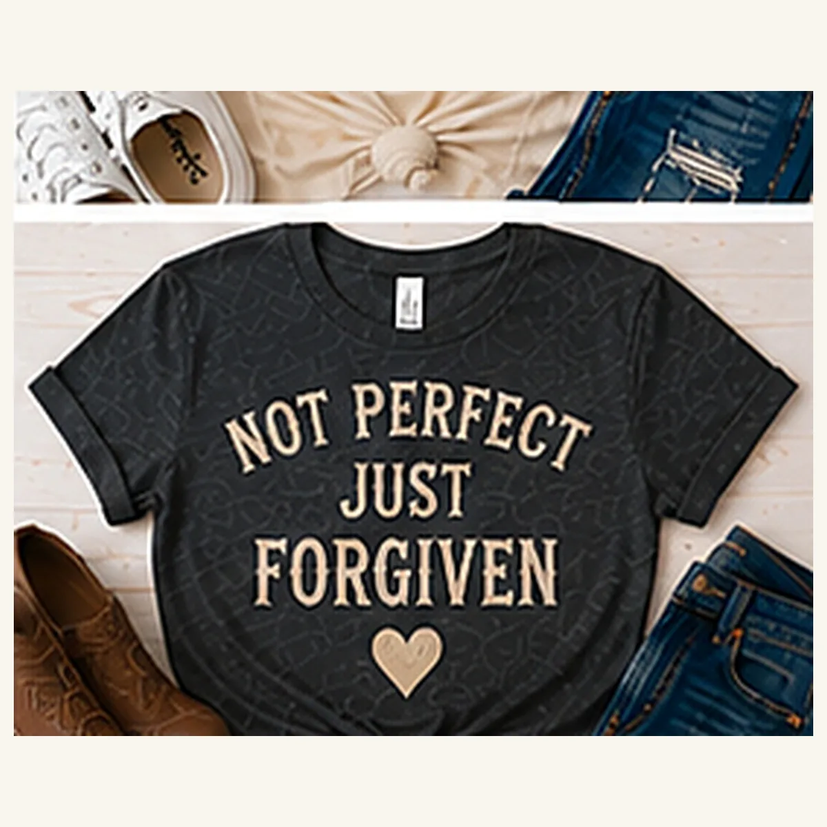 Not Perfect Just Forgiven Tee — Not Perfect Just Forgiven graphic