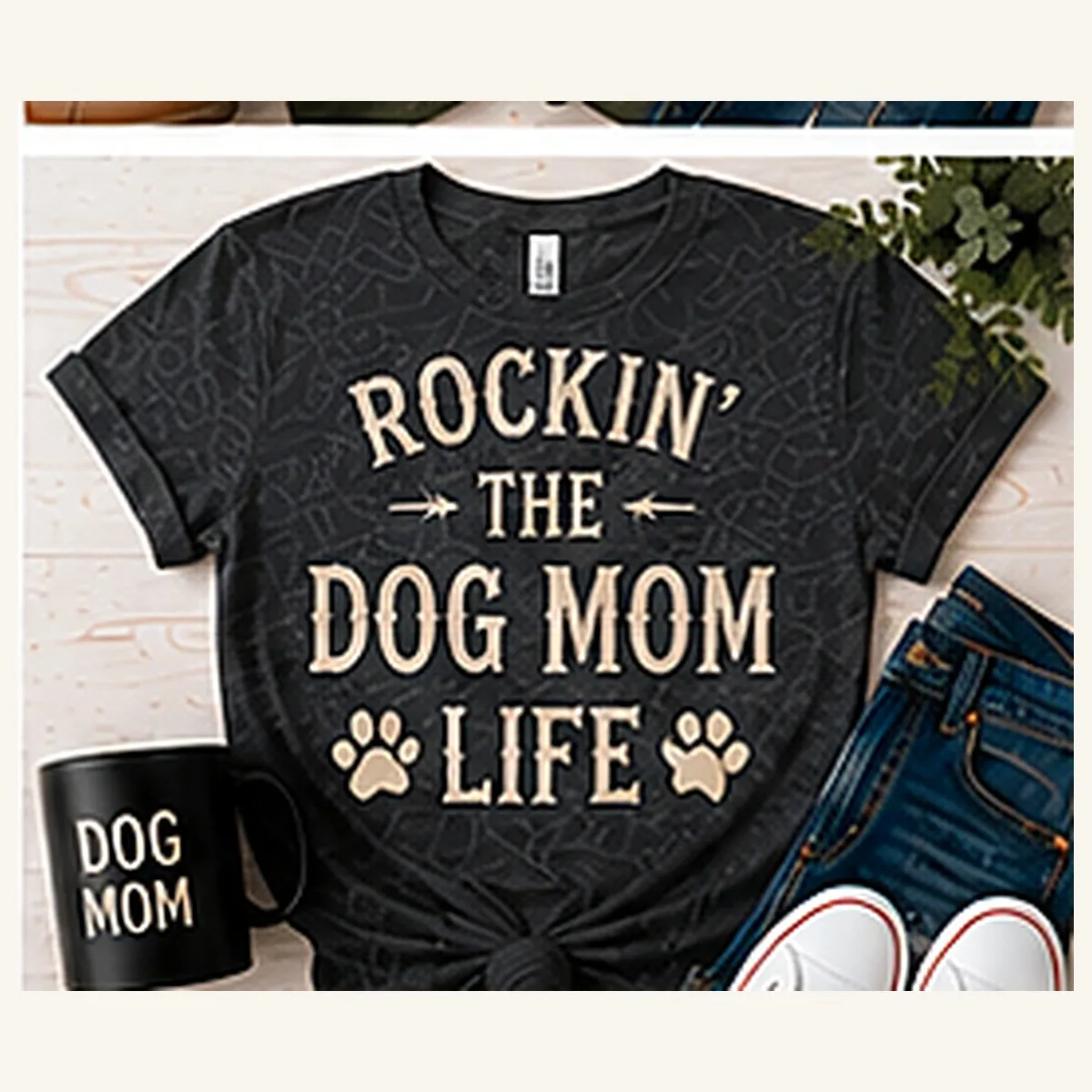 Rockin' the Dog Mom Life Tee — Rockin' the Dog Mom Life graphic