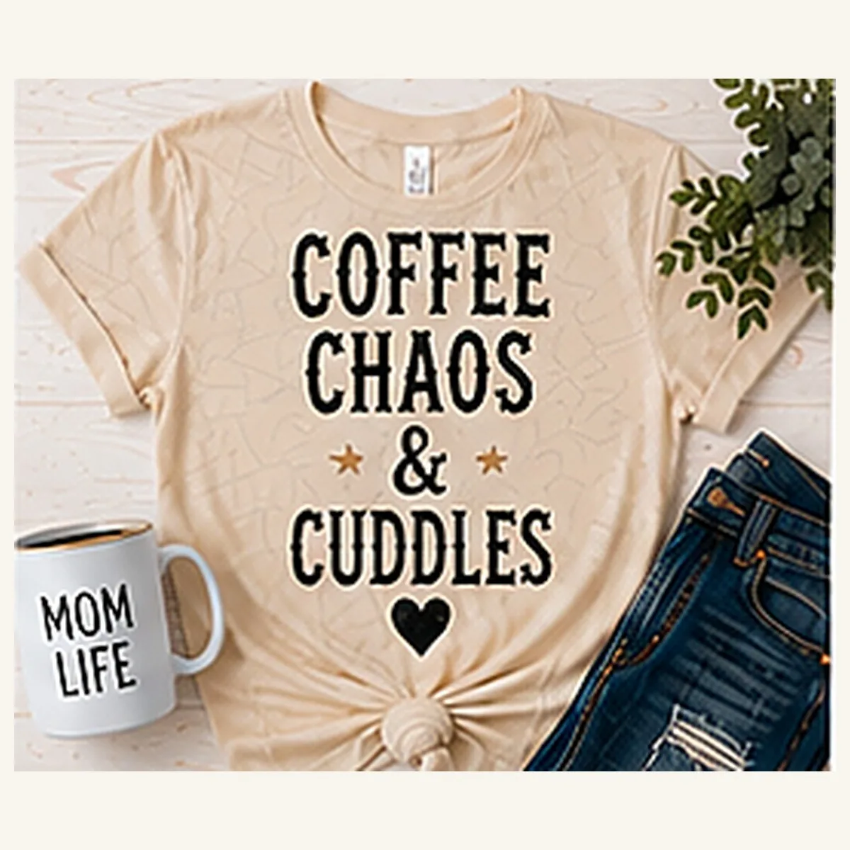 Coffee Chaos and Cuddles Tee — Coffee Chaos and Cuddles graphic