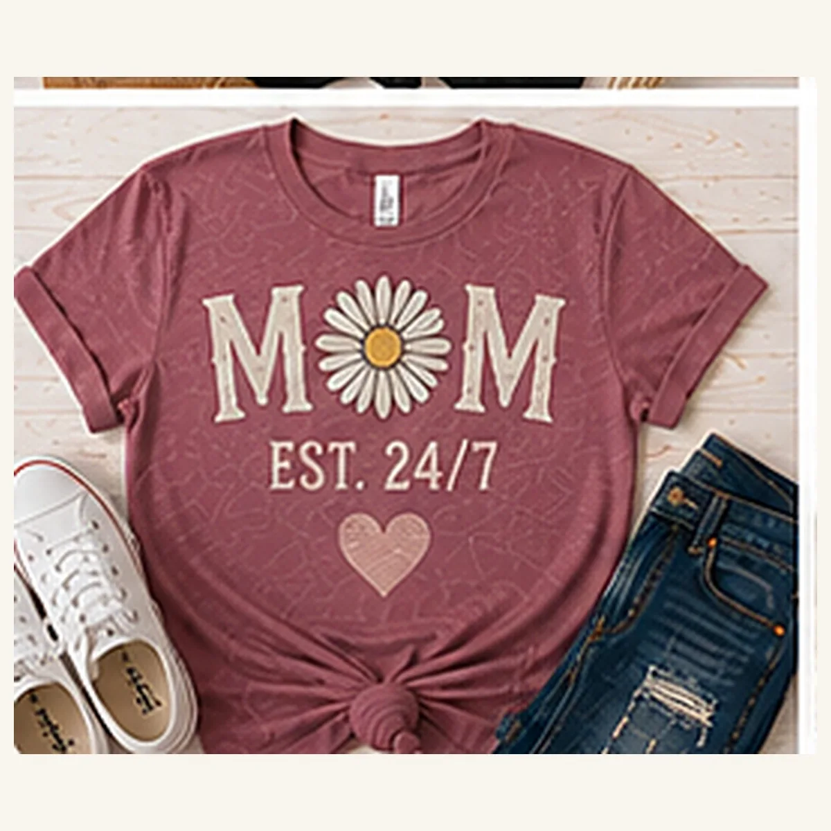 Mom Est 24 Tee — Mom Est 24 graphic
