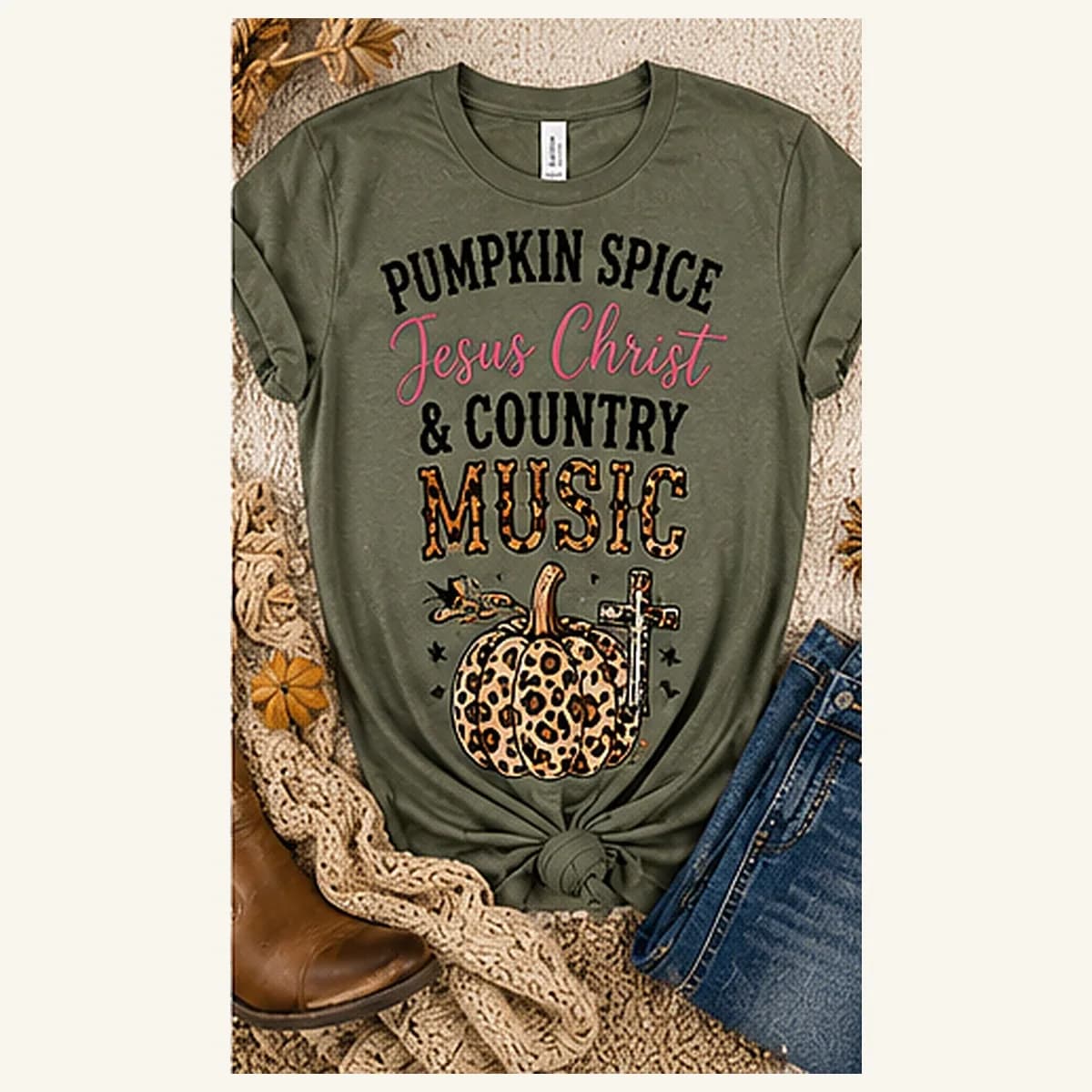 Pumpkin Spice Jesus Country Music Tee — Pumpkin Spice Jesus Country Music graphic