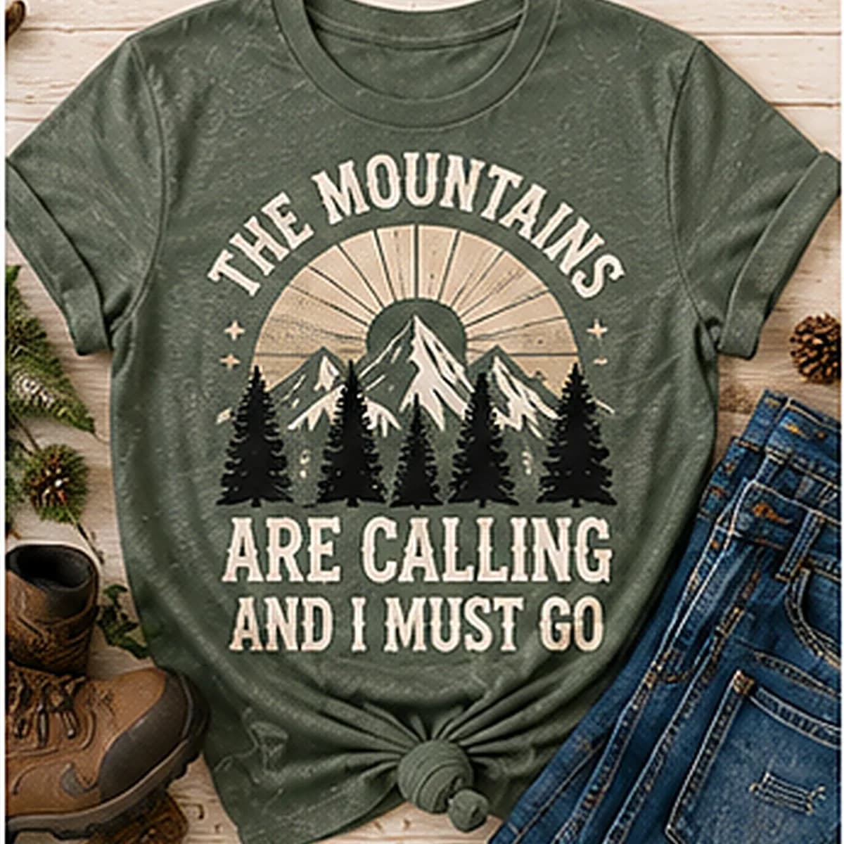 The Mountains Are Calling and I Must Go Tee — The Mountains Are Calling and I Must Go graphic