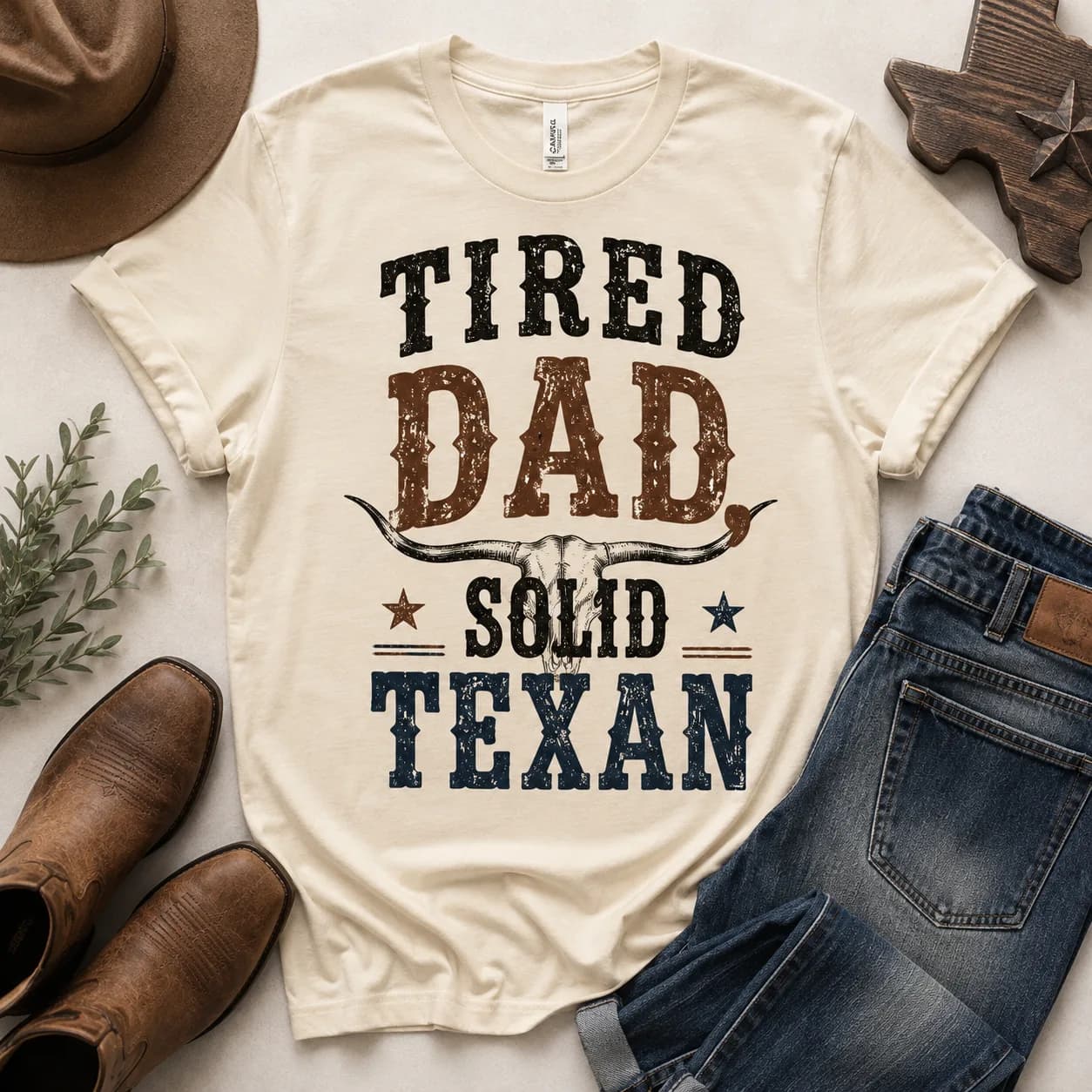 Tired Dad, Solid Texan Tee (2) — Tired Dad, Solid Texan graphic