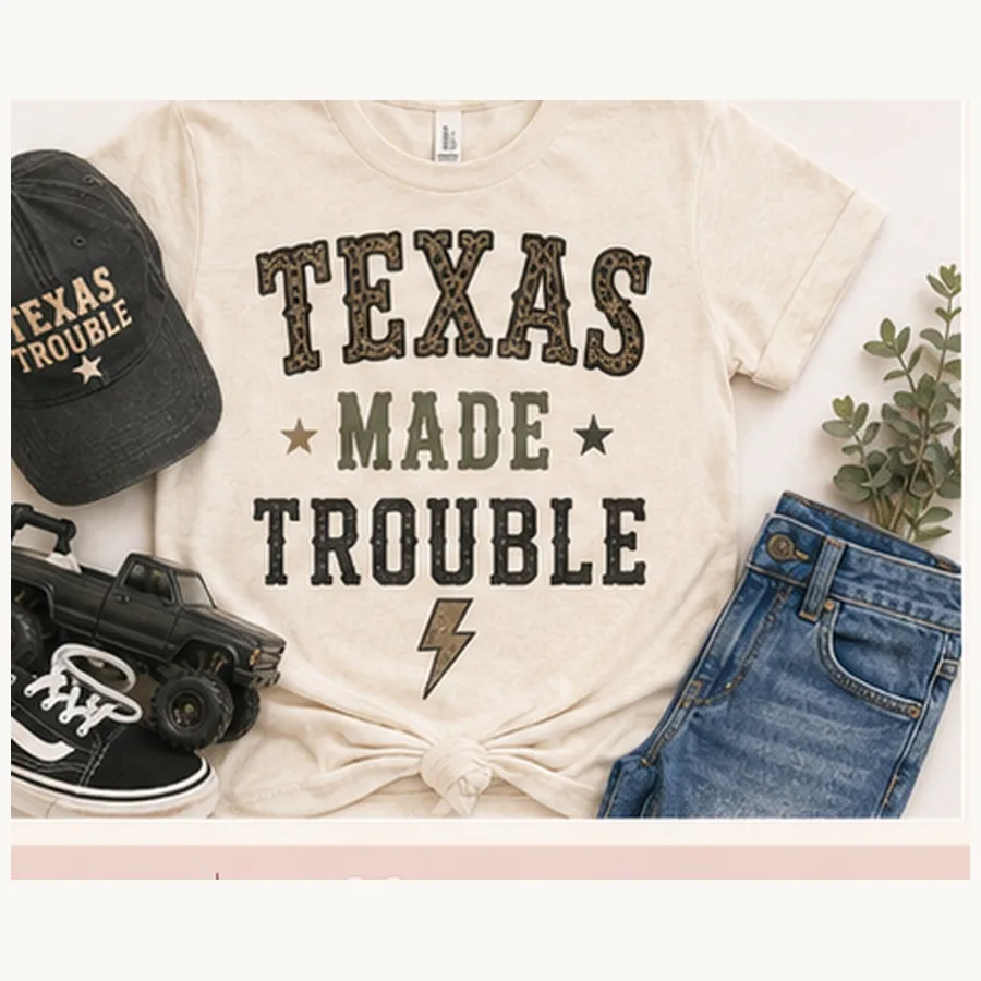 Texas Made Trouble Kids Tee — Texas Made Trouble graphic