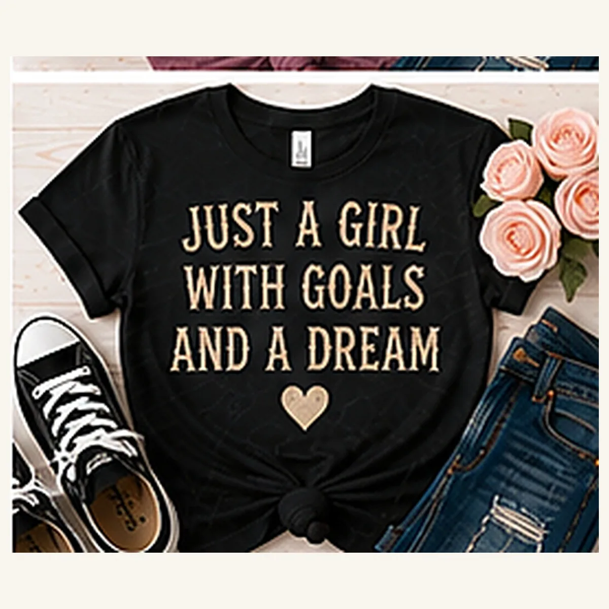 With Goals and a Dream Tee — With Goals and a Dream graphic