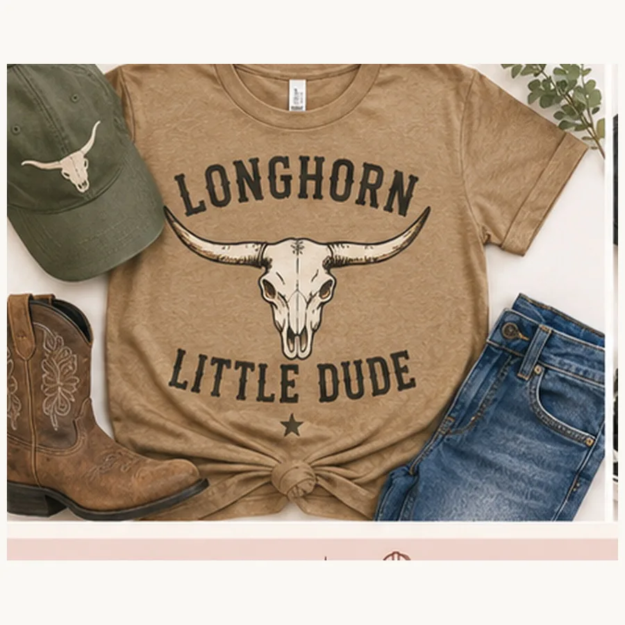 Longhorn Little Dude Kids Tee — Longhorn Little Dude graphic
