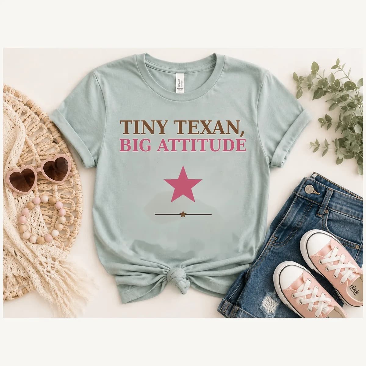 Tiny Texan Big Attitude Kids Tee — Tiny Texan Big Attitude graphic