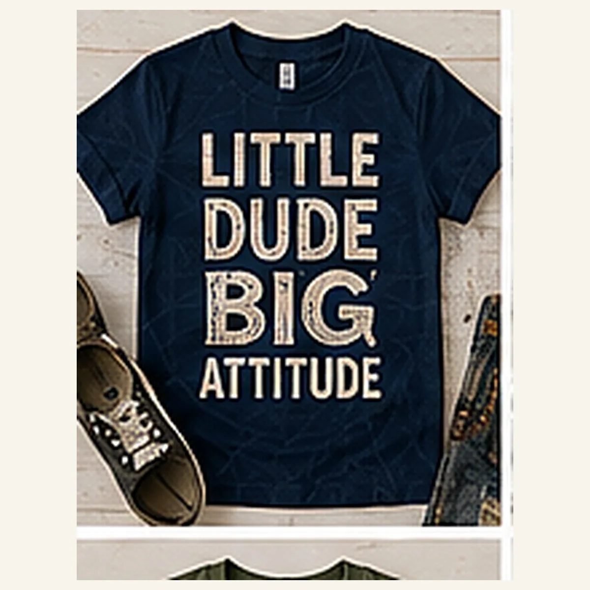 Little Dude Big Attitude Kids Tee — Little Dude Big Attitude graphic
