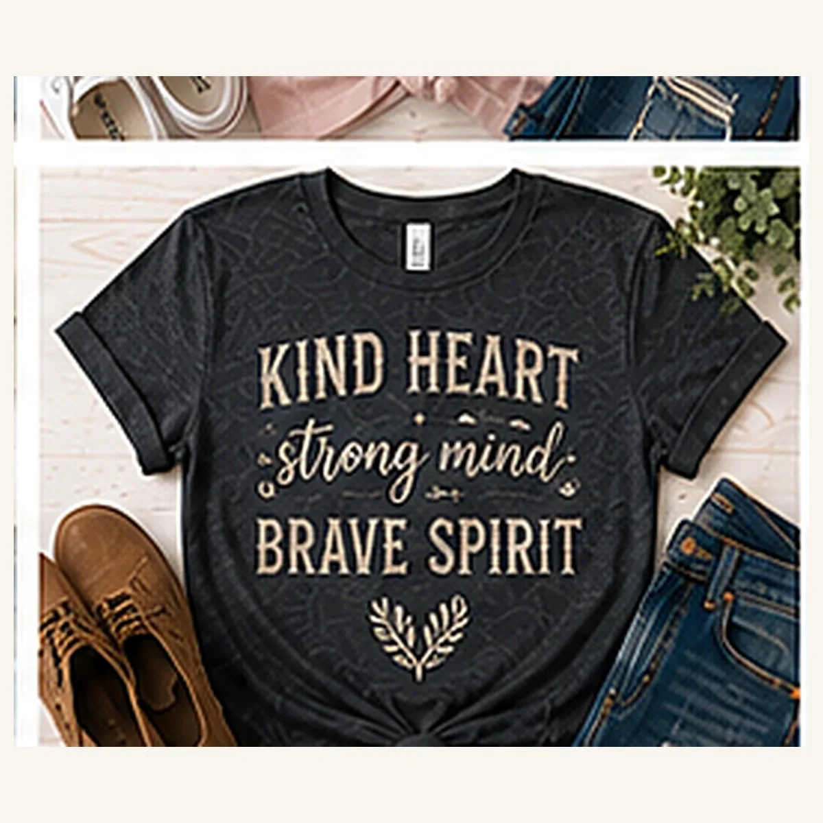 Kind Heart Strong Mind Brave Spirit Tee — Kind Heart Strong Mind Brave Spirit graphic