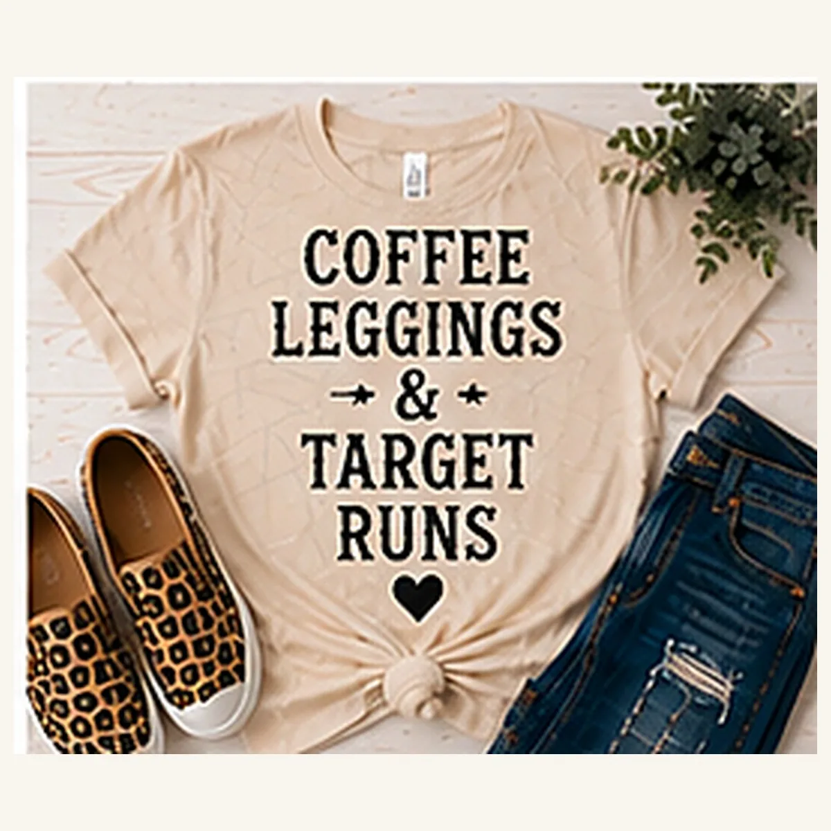 Coffee Leggings and Target Runs Tee — Coffee Leggings and Target Runs graphic