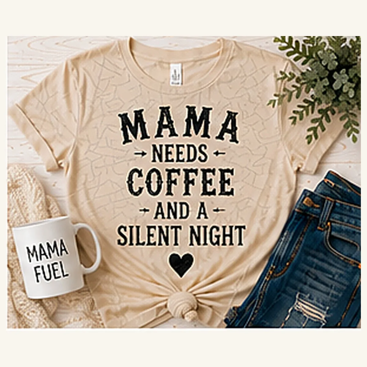 Mama Needs Coffee and a Silent Night Tee — Mama Needs Coffee and a Silent Night graphic