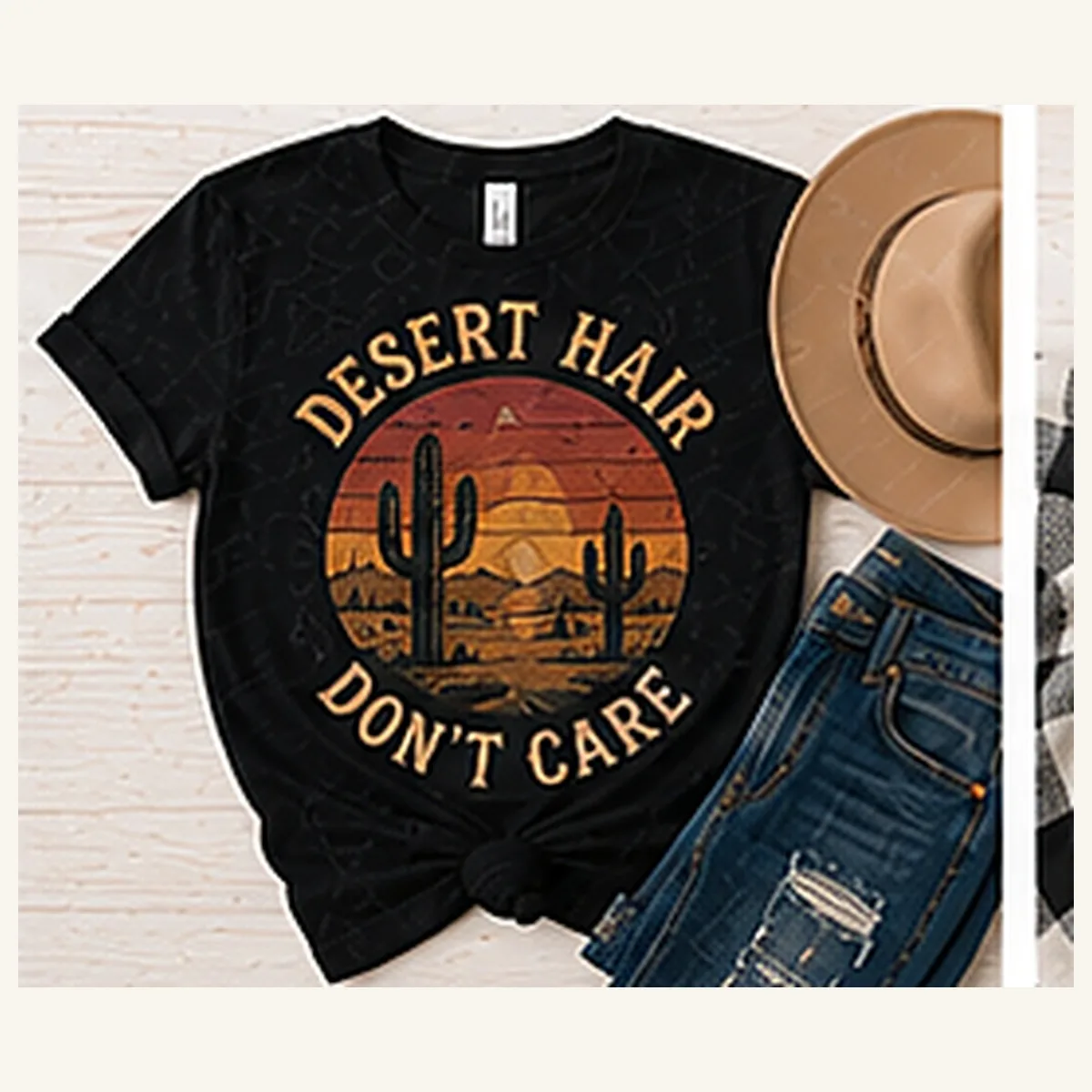 Desert Hair Don't Care Tee — Desert Hair Don't Care graphic