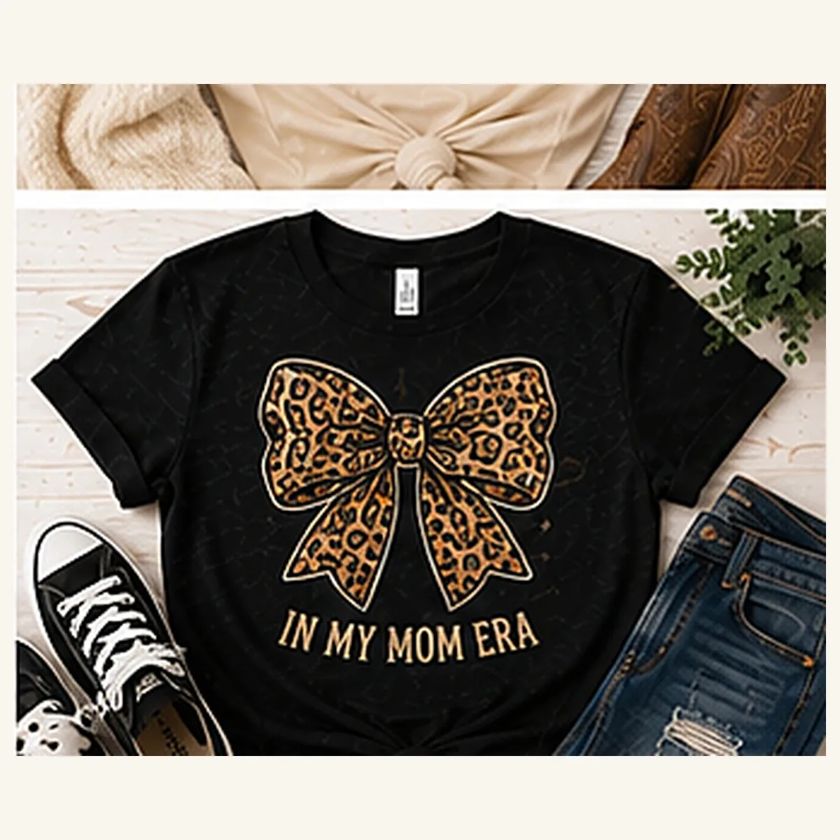 In My Mom Era Bow Tee — In My Mom Era Bow graphic