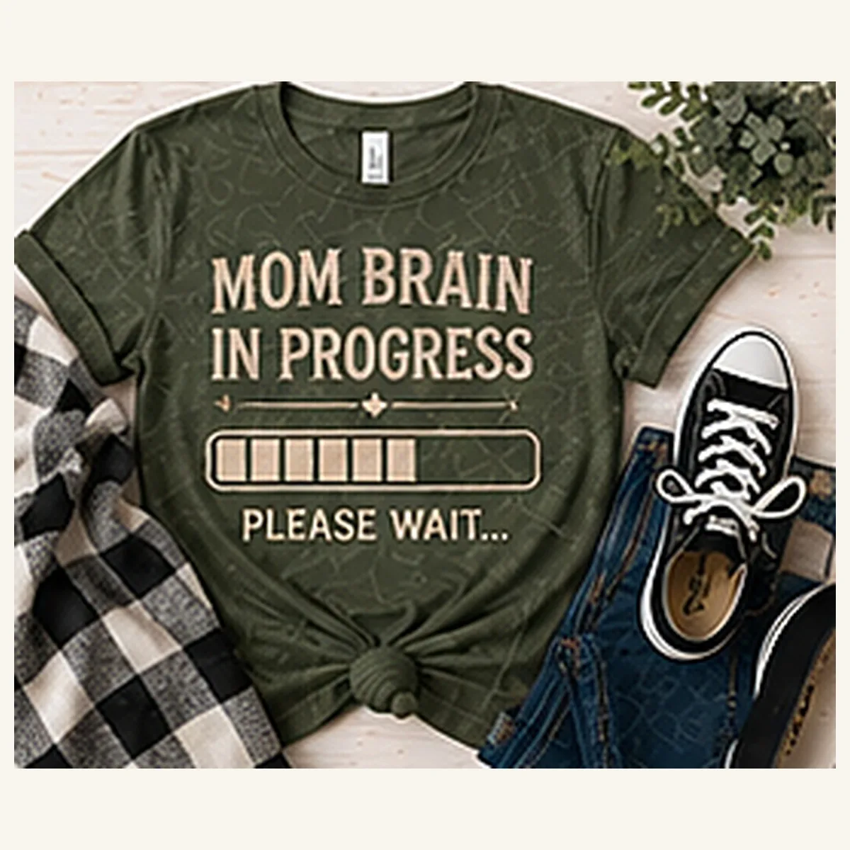 Mom Brain in Progress Tee — Mom Brain in Progress graphic
