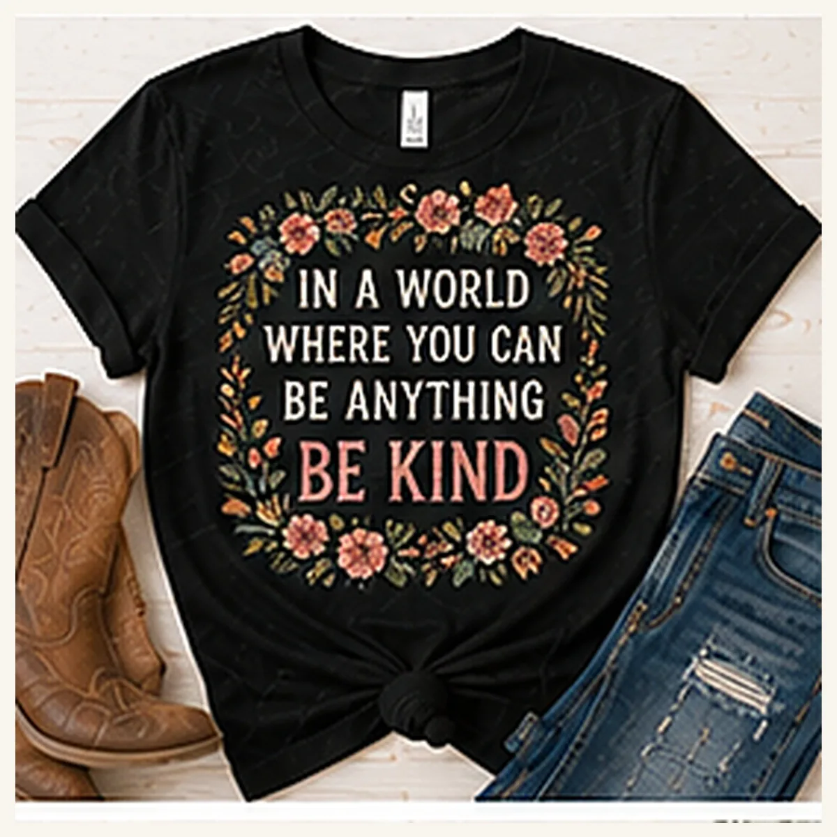 Be Kind Floral Tee — Be Kind Floral graphic