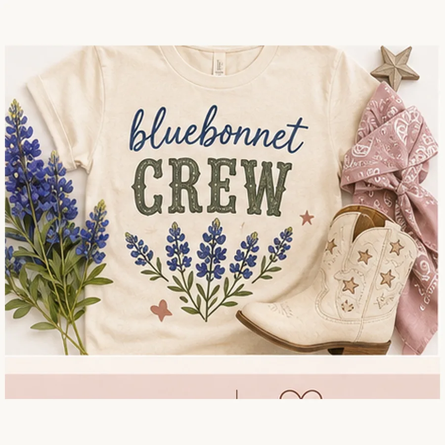 Bluebonnet Crew Kids Tee — Bluebonnet Crew graphic