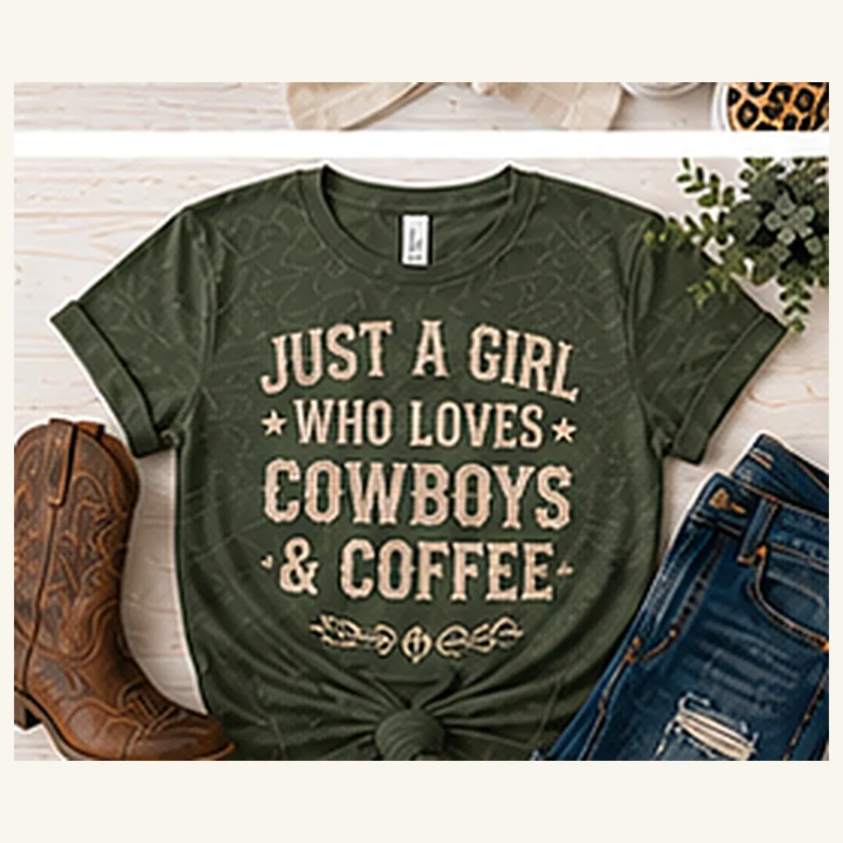 Loves Cowboys and Coffee Tee — Loves Cowboys and Coffee graphic