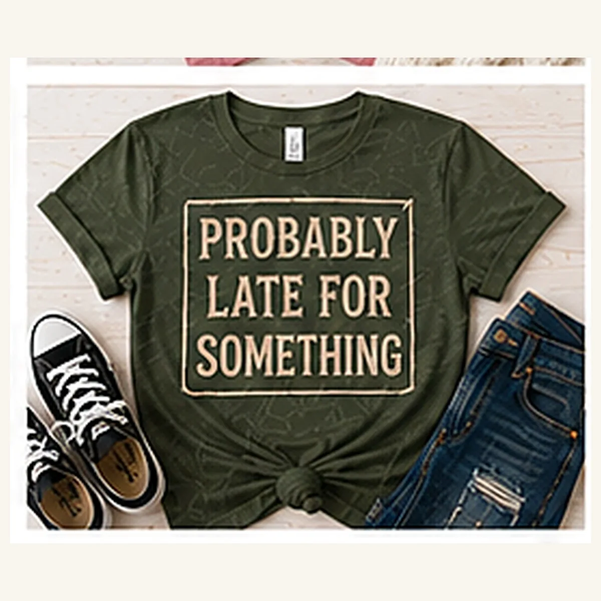 Probably Late for Something Tee — Probably Late for Something graphic