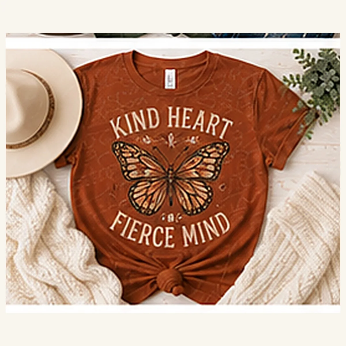 Kind Heart Fierce Mind Butterfly Tee — Kind Heart Fierce Mind Butterfly graphic