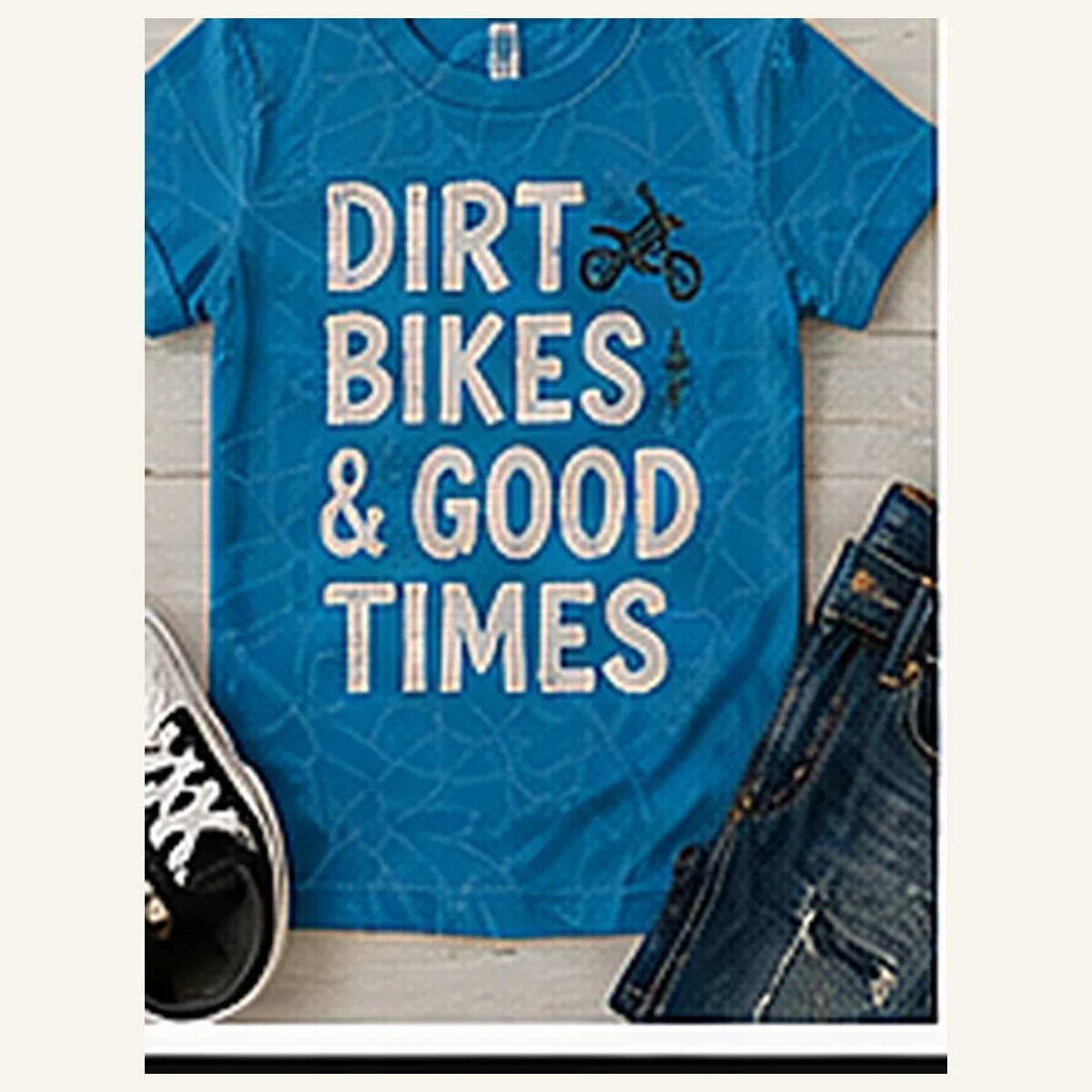 Dirt Bikes Good Times Kids Tee — Dirt Bikes Good Times graphic