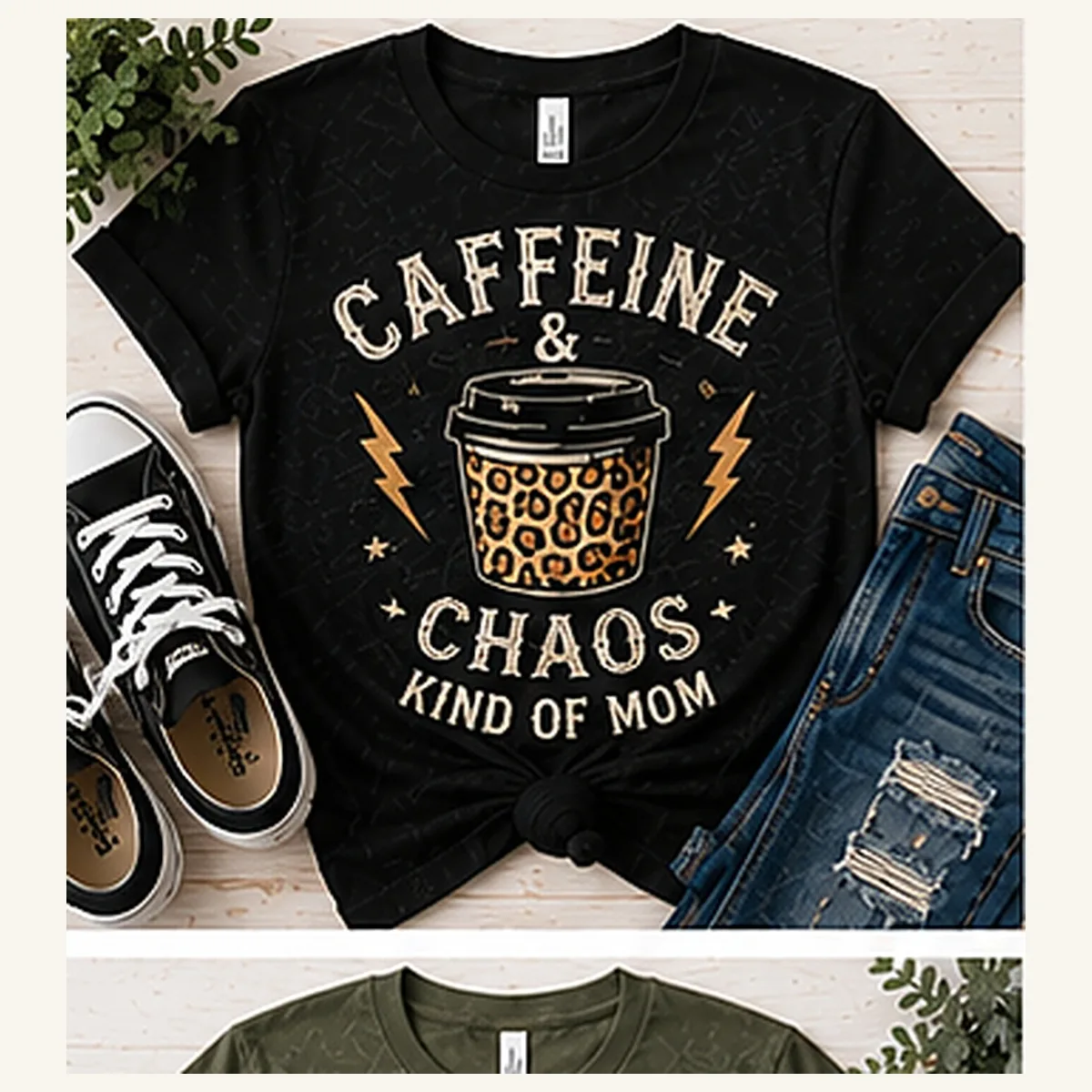 Caffeine and Chaos Kind of Mom Tee — Caffeine and Chaos Kind of Mom graphic