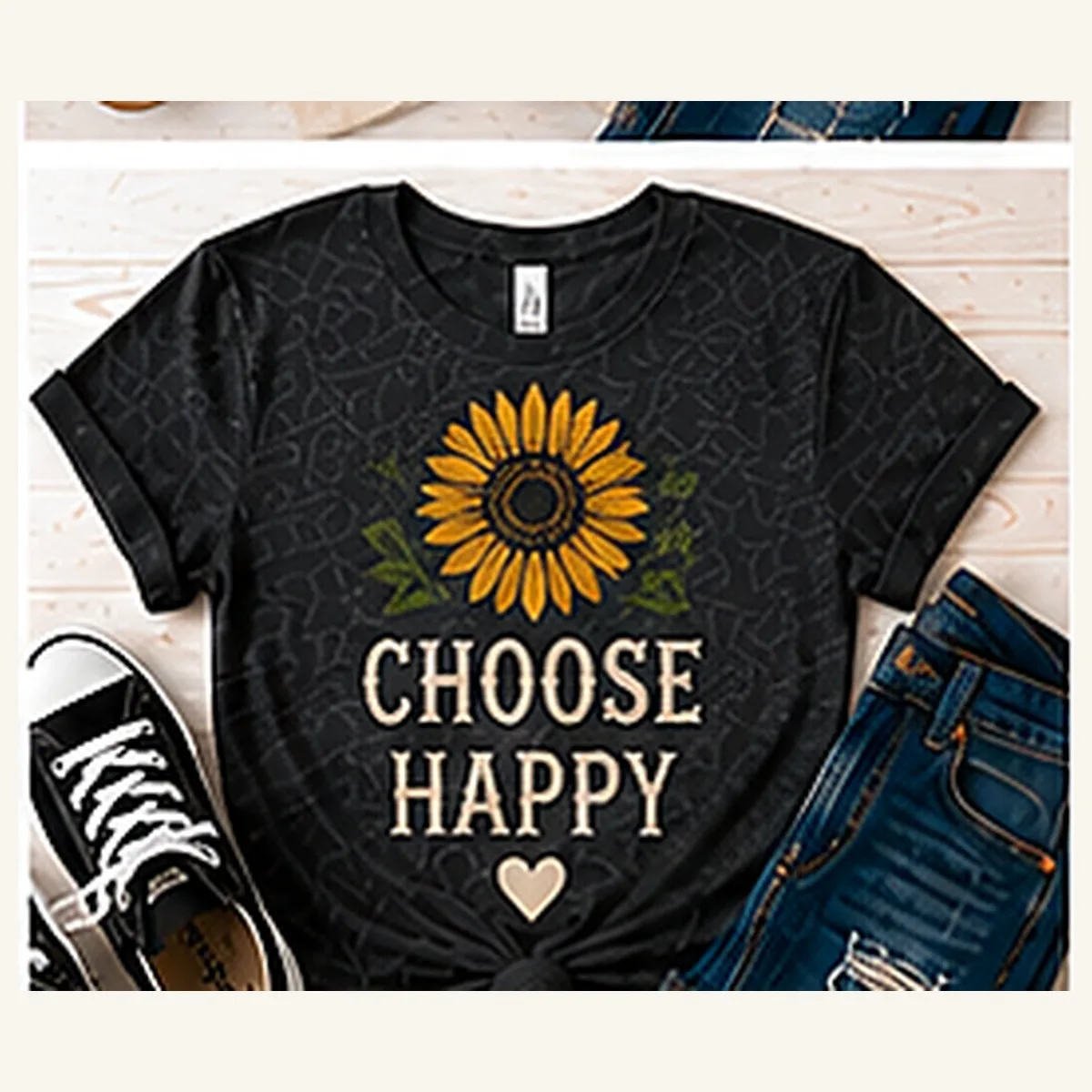 Choose Happy Sunflower Tee — Choose Happy Sunflower graphic
