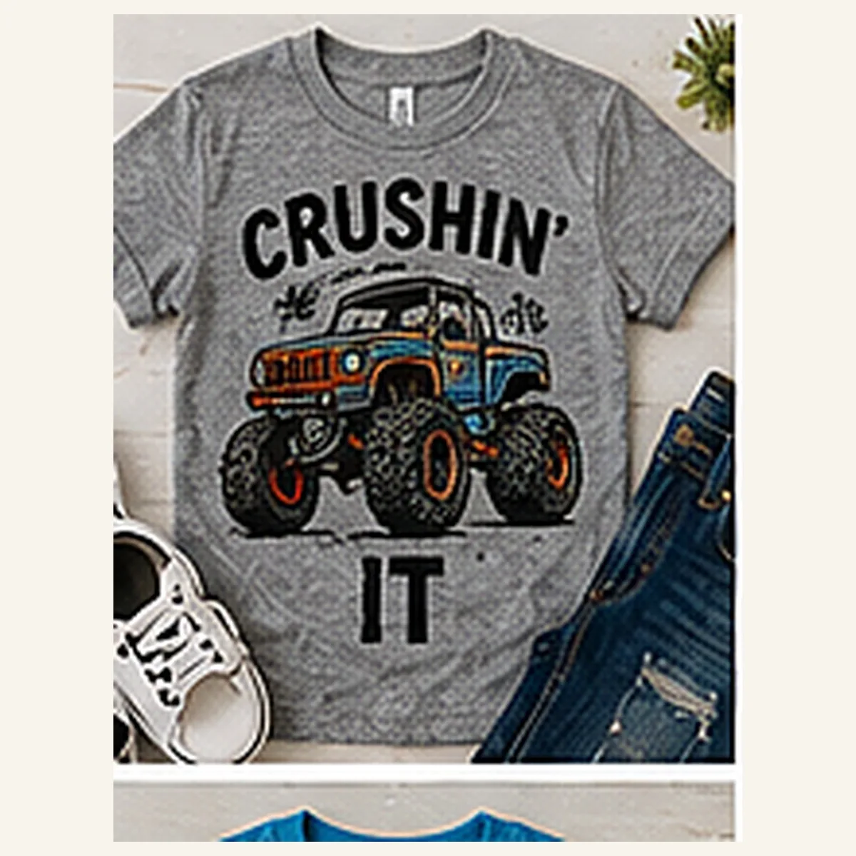 Crushin It Monster Truck Kids Tee — Crushin It Monster Truck graphic