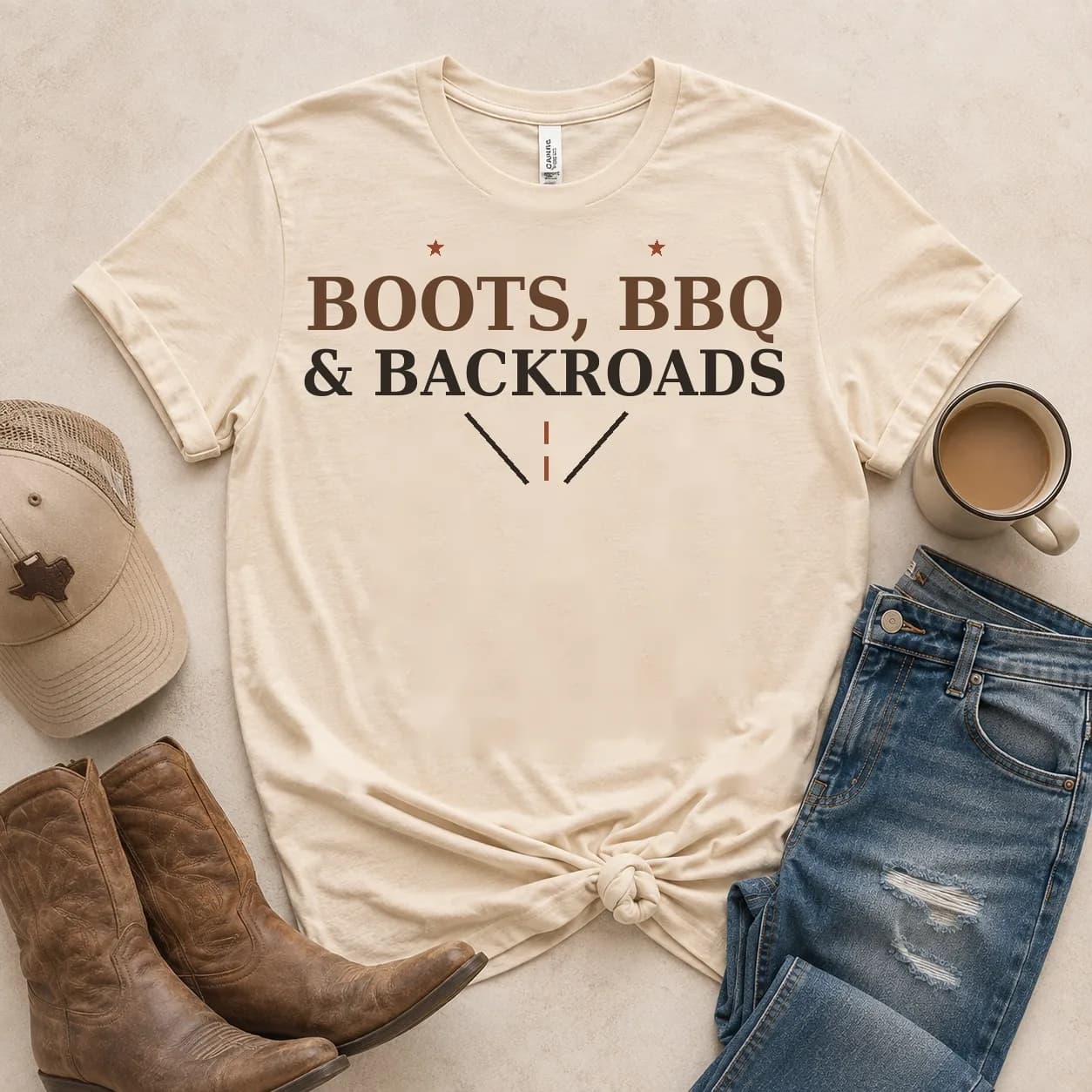 Boots BBQ and Backroads Tee — Boots BBQ and Backroads graphic