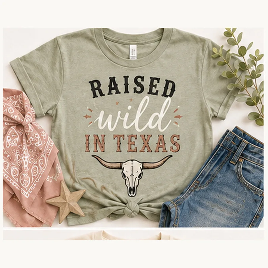 Raised Wild in Texas Kids Tee — Raised Wild in Texas graphic