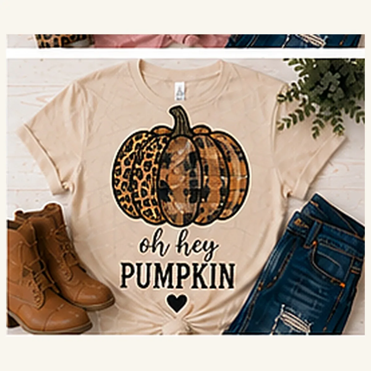 Oh Hey Pumpkin Leopard Tee — Oh Hey Pumpkin Leopard graphic