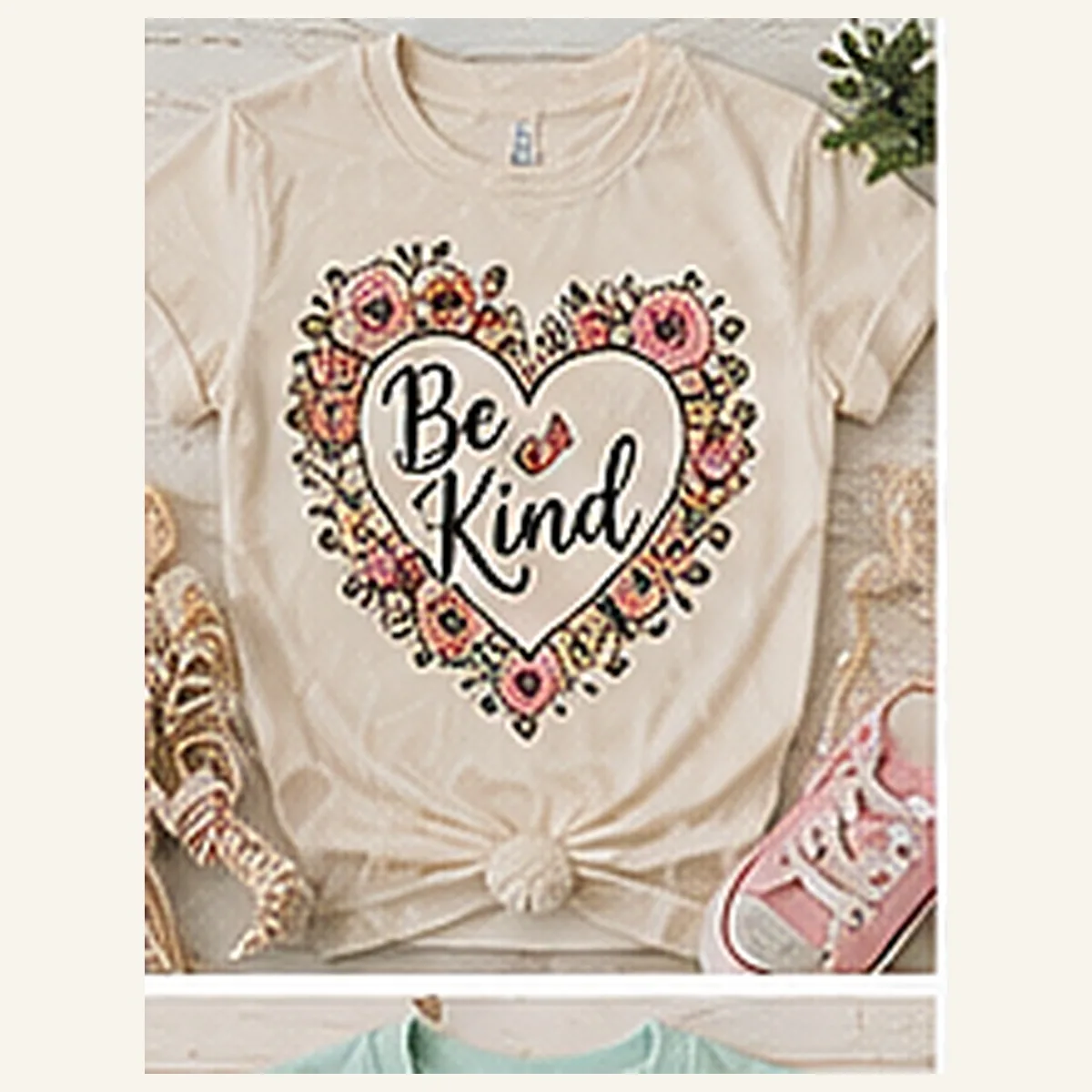 Be Kind Floral Heart Kids Tee — Be Kind Floral Heart graphic