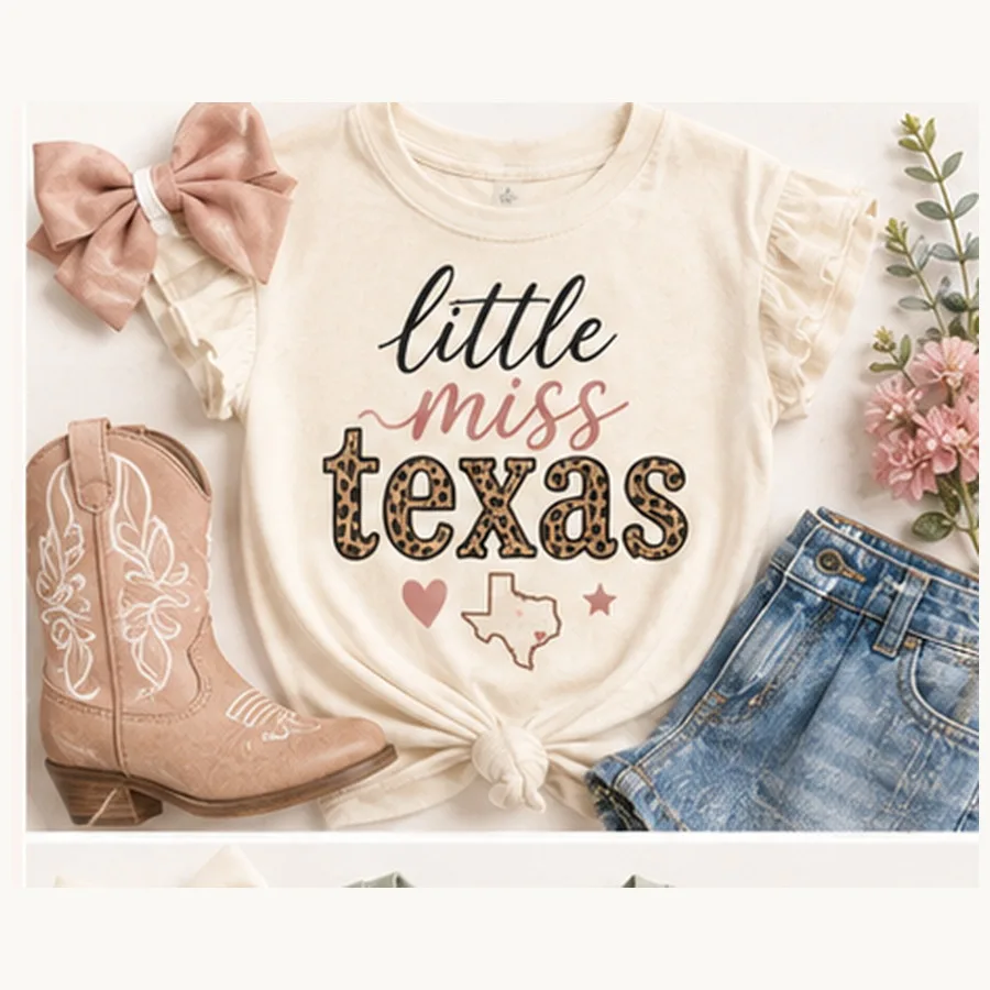 Little Miss Texas Kids Tee — Little Miss Texas graphic